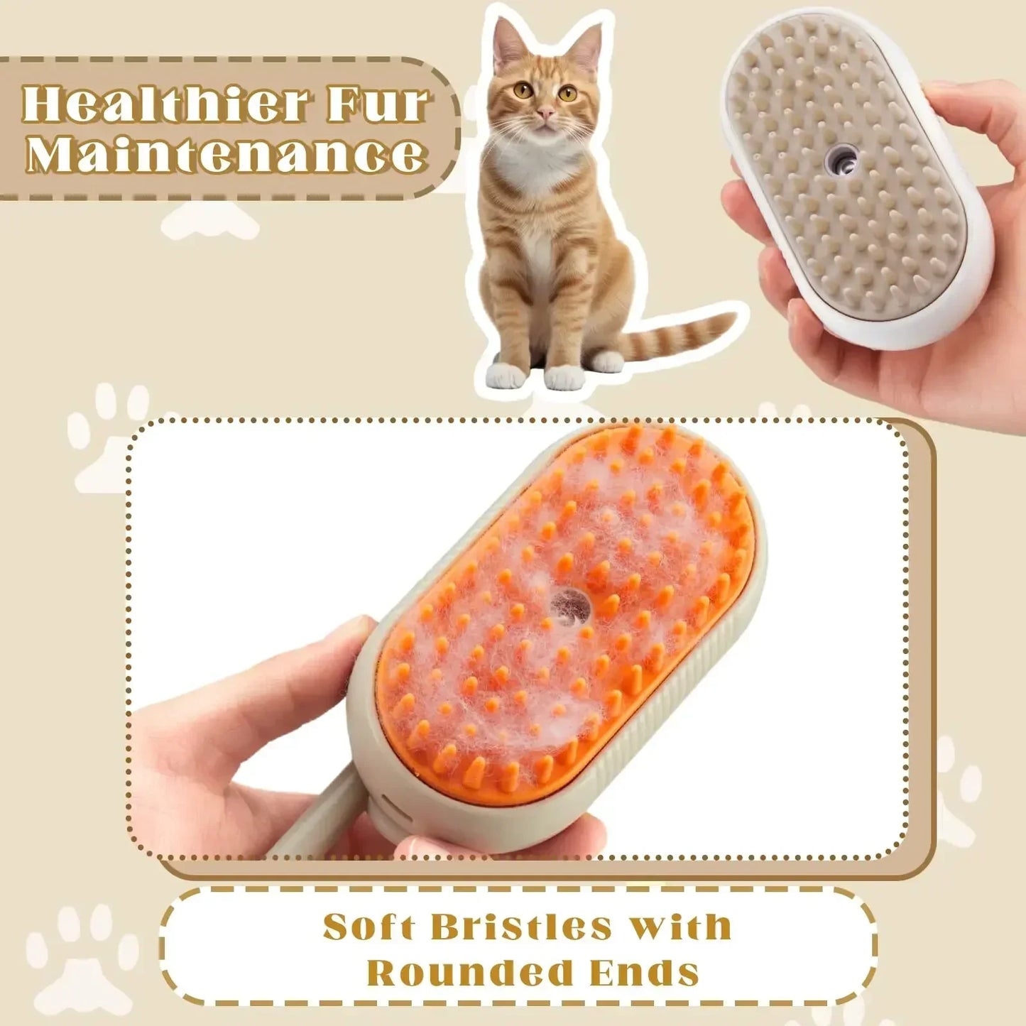 Steam grooming 3-in-1 Pet Brush