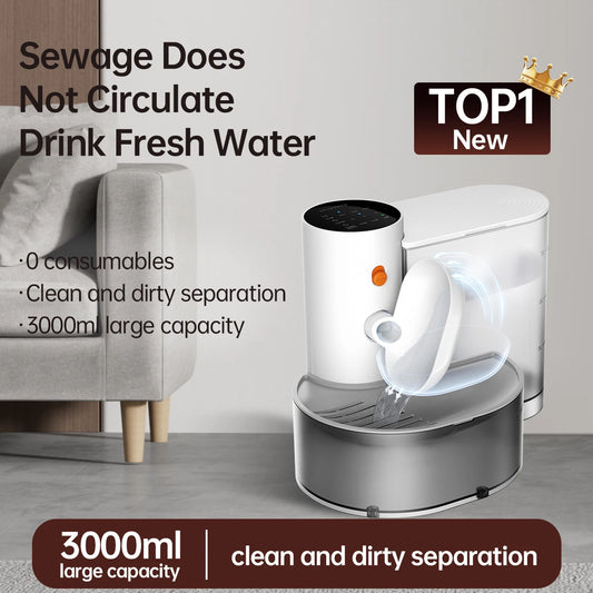 Fresh Water Smart Self-Refill Cat Water Fountain – Wireless & No Filter Needed