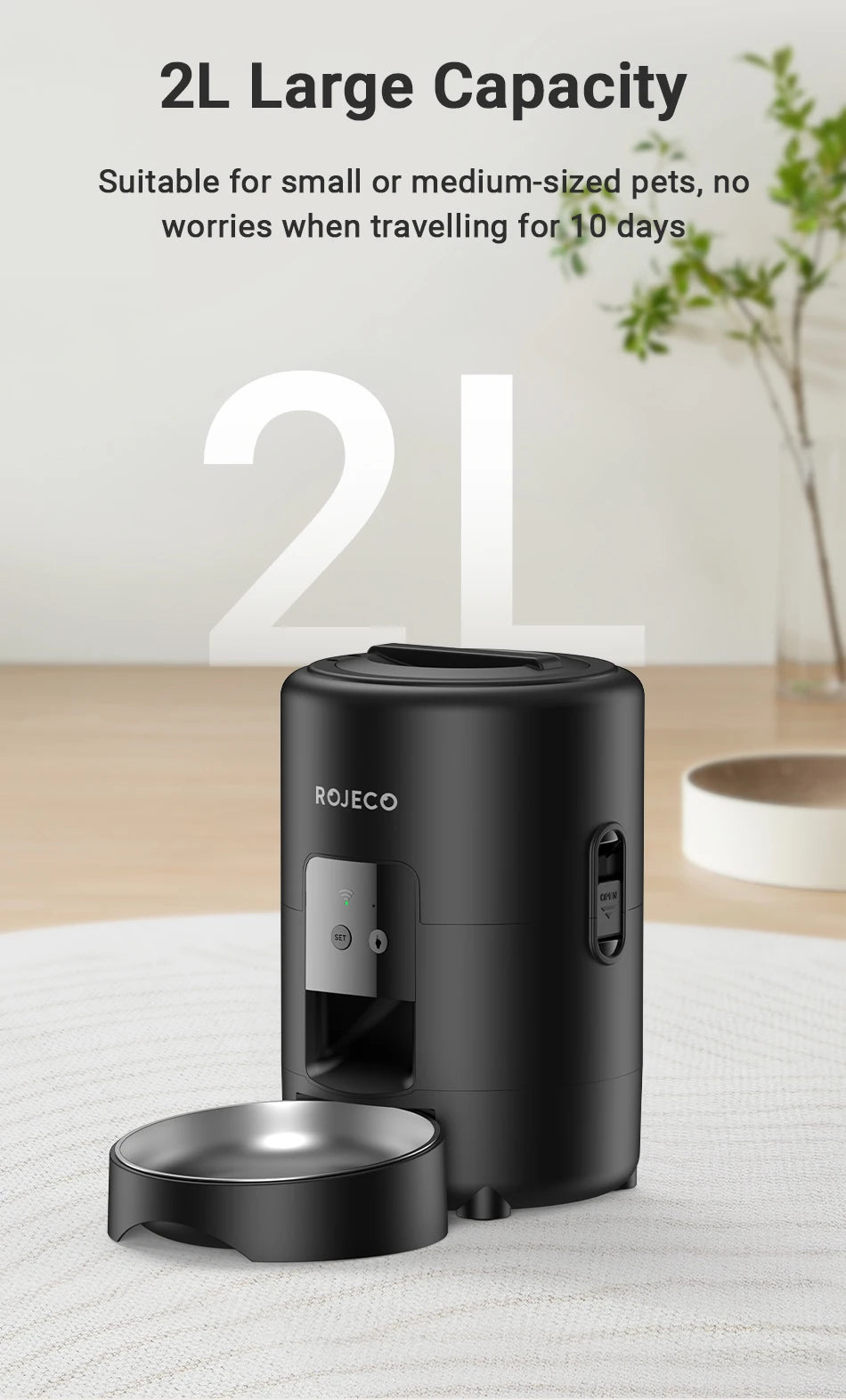 Automatic Cat & Dog Feeder – Smart App-Controlled Food Dispenser (2L Capacity)