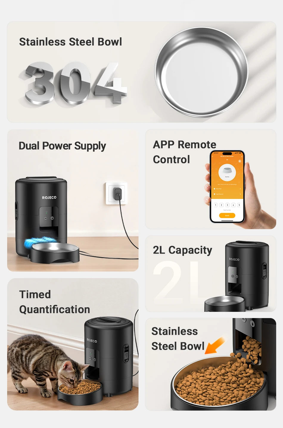 Automatic Cat & Dog Feeder – Smart App-Controlled Food Dispenser (2L Capacity)